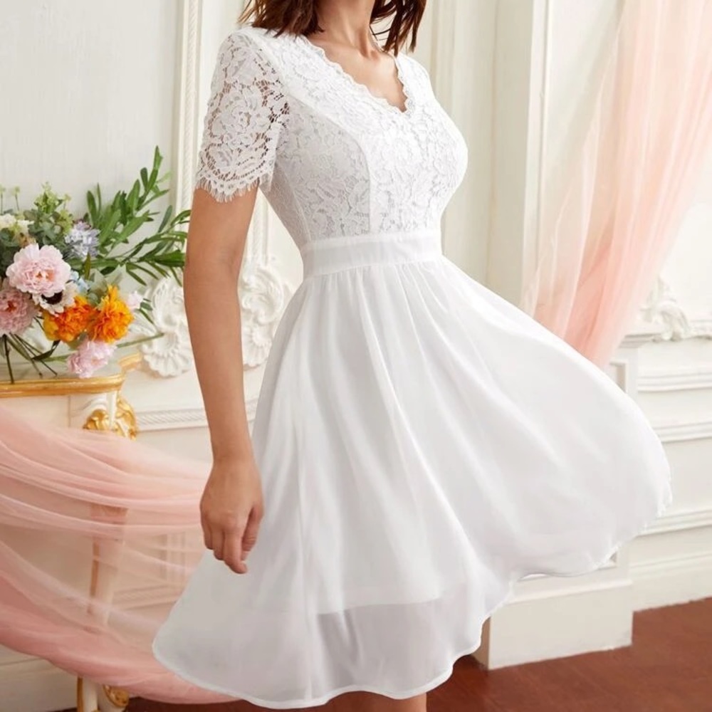White shein dress, size large.